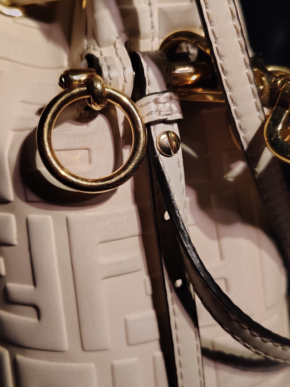Fendi Mon Tresor Bucket Bag Beige/Raffia - Picture 9 of 11